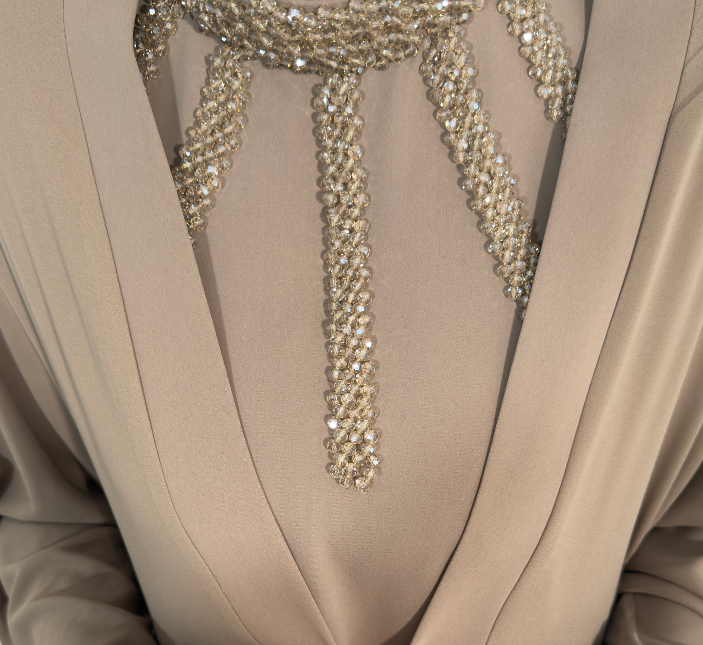 Mocha Abaya dress with embelished detailing