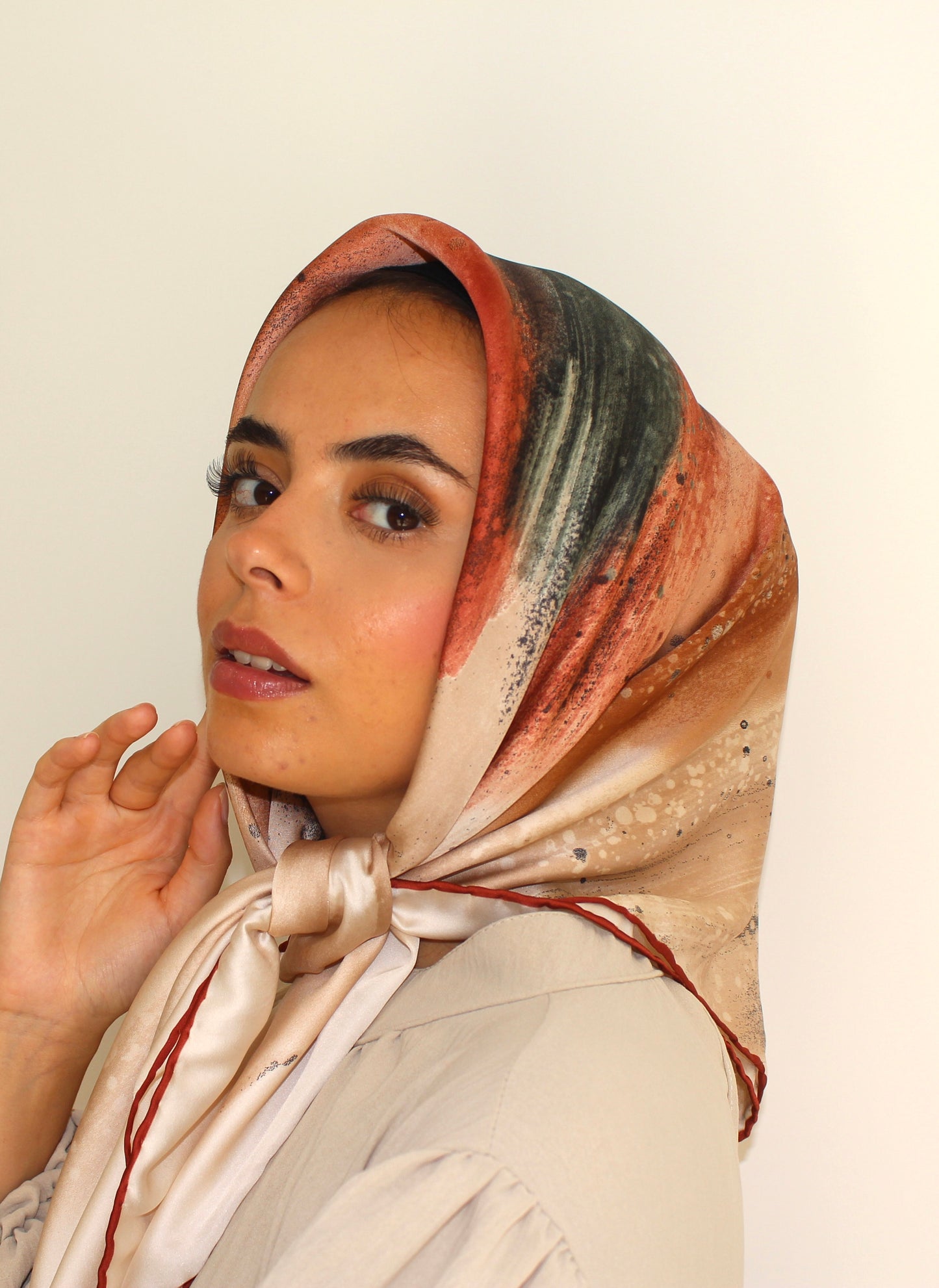 Patterned Sqaure Hijab | Lava