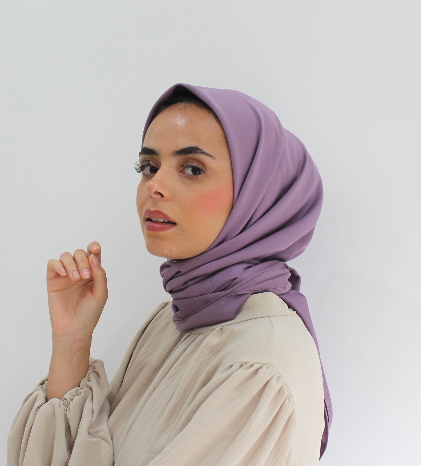 Soft Touch Plain Sqaure Hijab | Purple