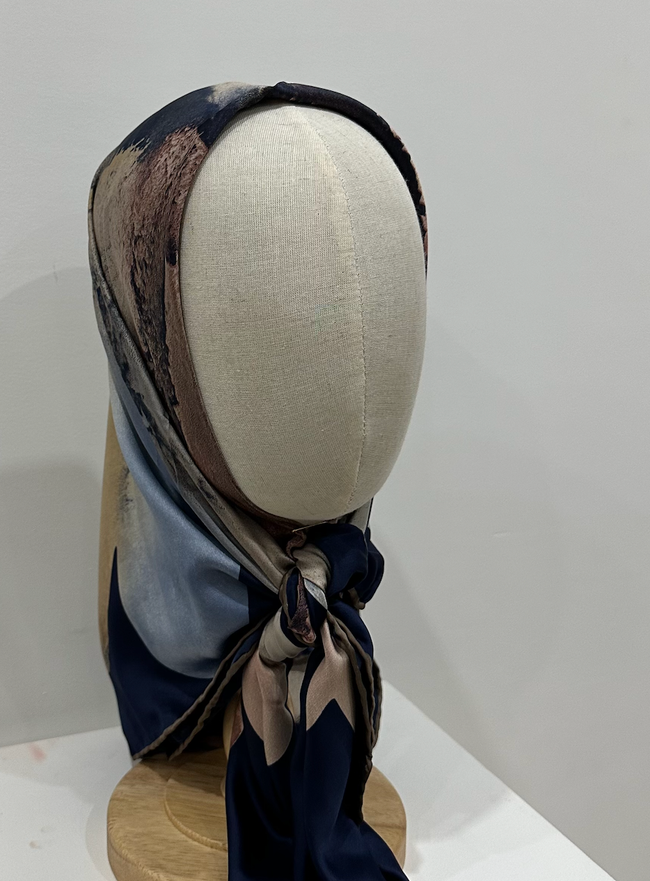 Satin Sqaure Scarf | Midnight Dusk