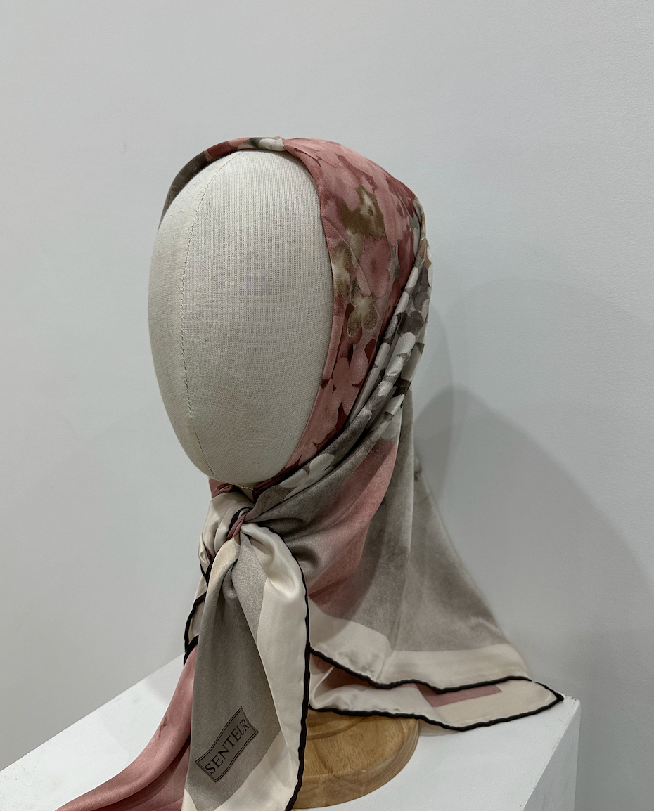 Satin Sqaure Scarf | Rose