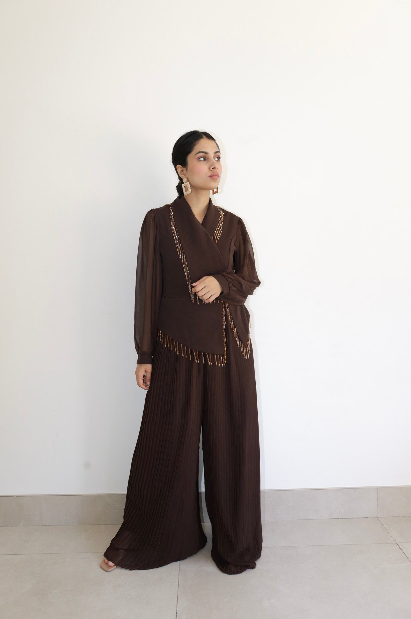 Chocolate Brown Blazer Jumpsuit