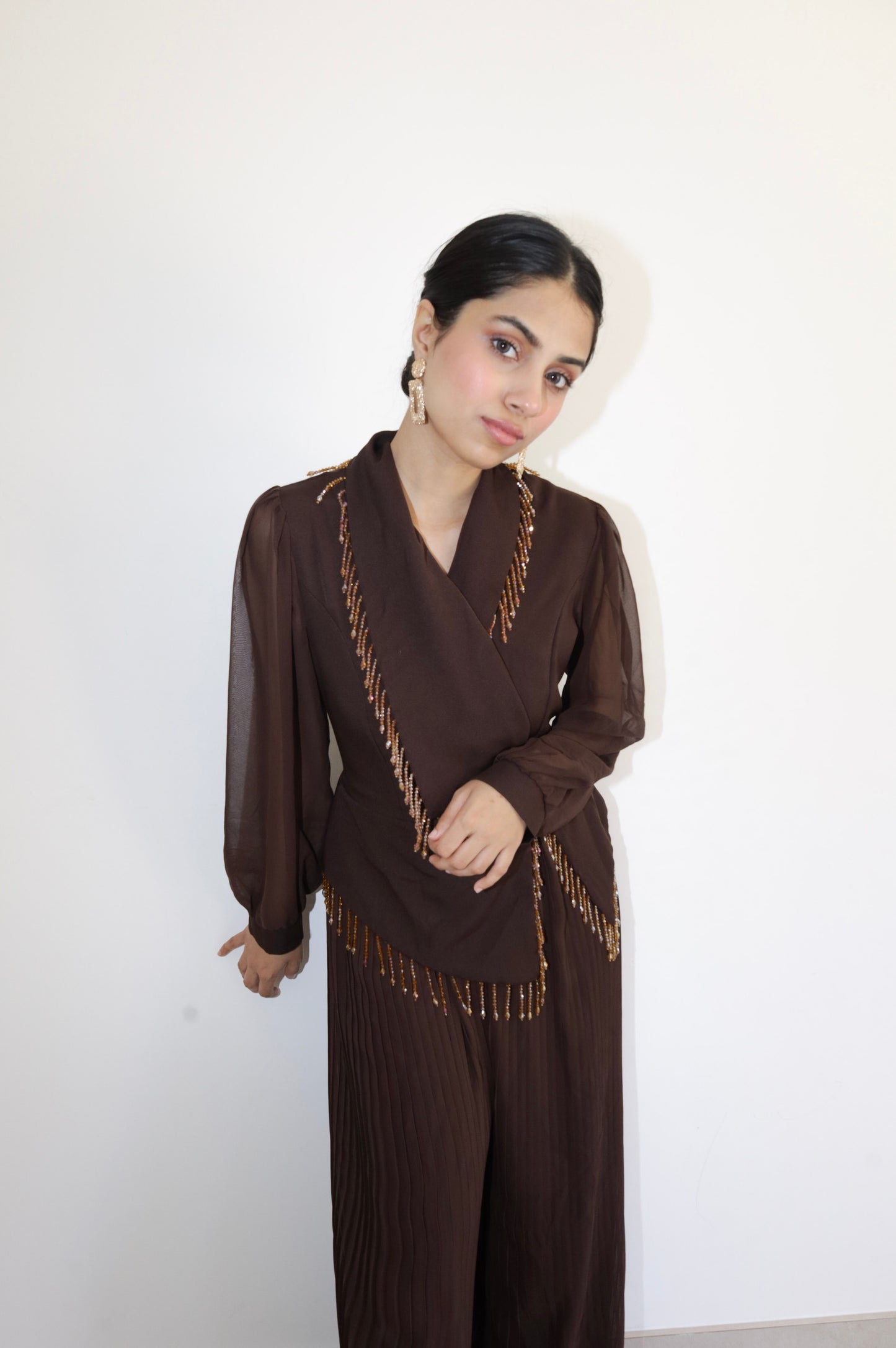 Chocolate Brown Blazer Jumpsuit