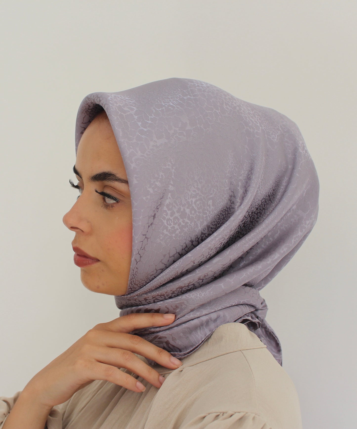 Premium Silk Hijab | Lilac-Grey