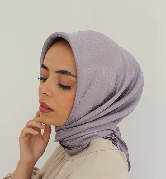 Premium Silk Hijab | Lilac-Grey