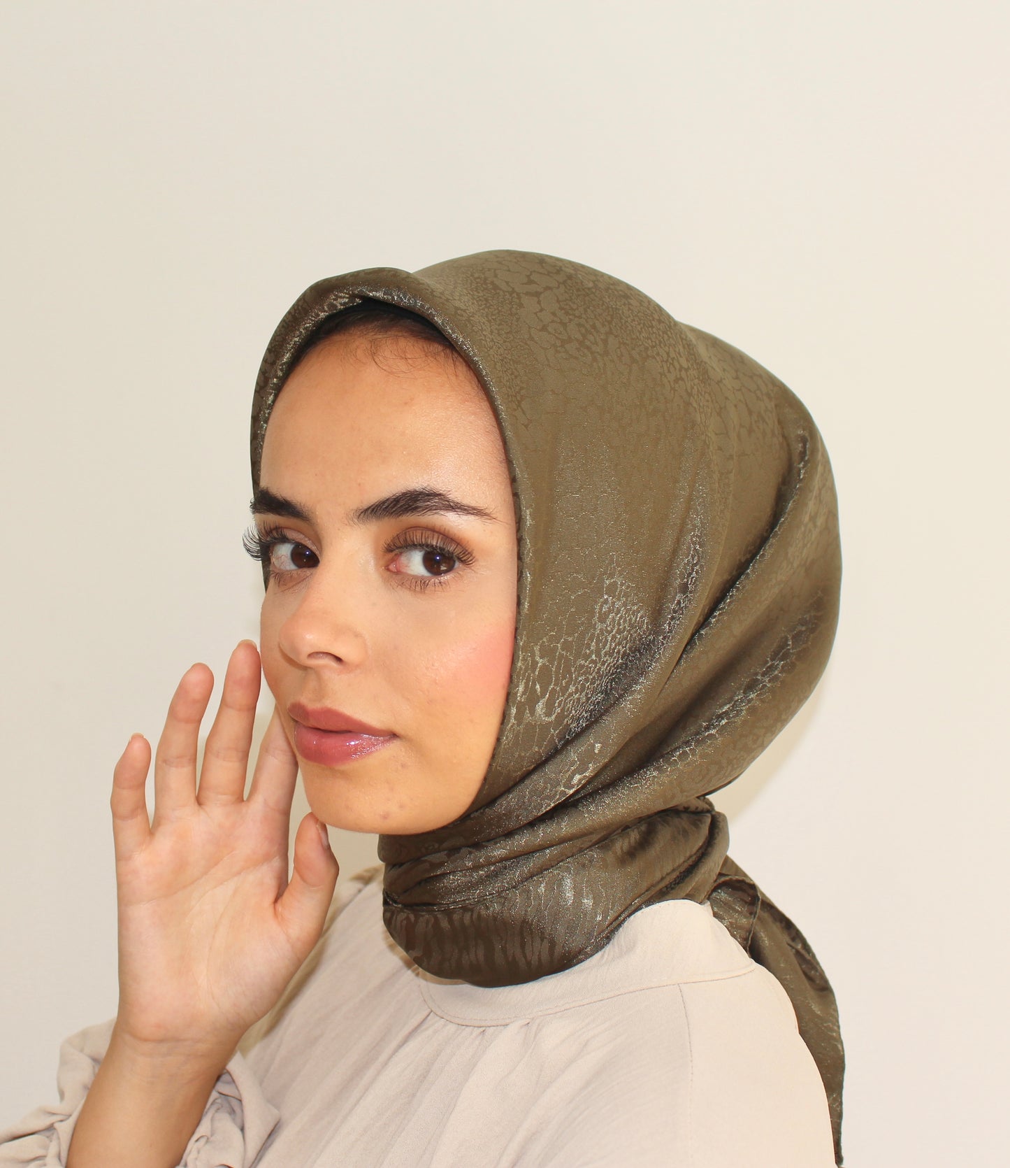 Premium Silk Hijab | Khaki