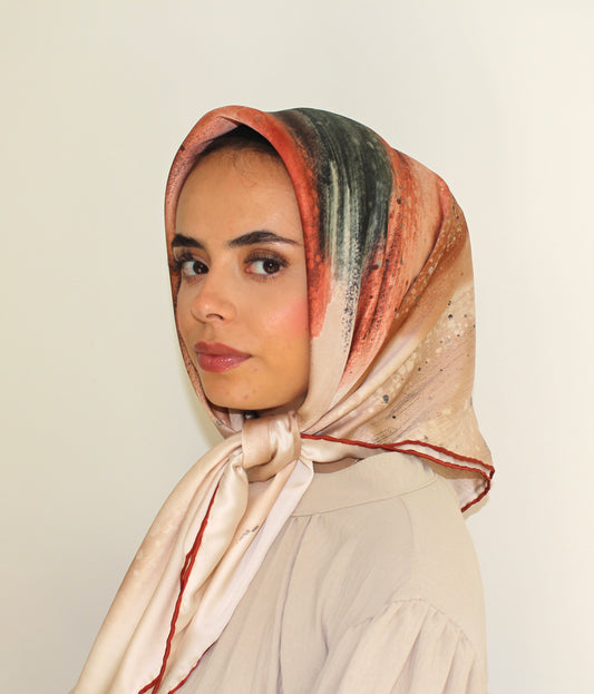 Patterned Sqaure Hijab | Lava