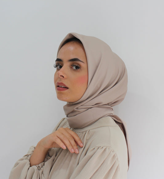 Soft Touch Plain Sqaure Hijab | Light Beige