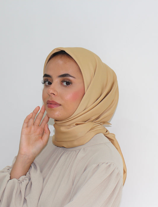 Soft Touch Plain Sqaure Hijab | Gold