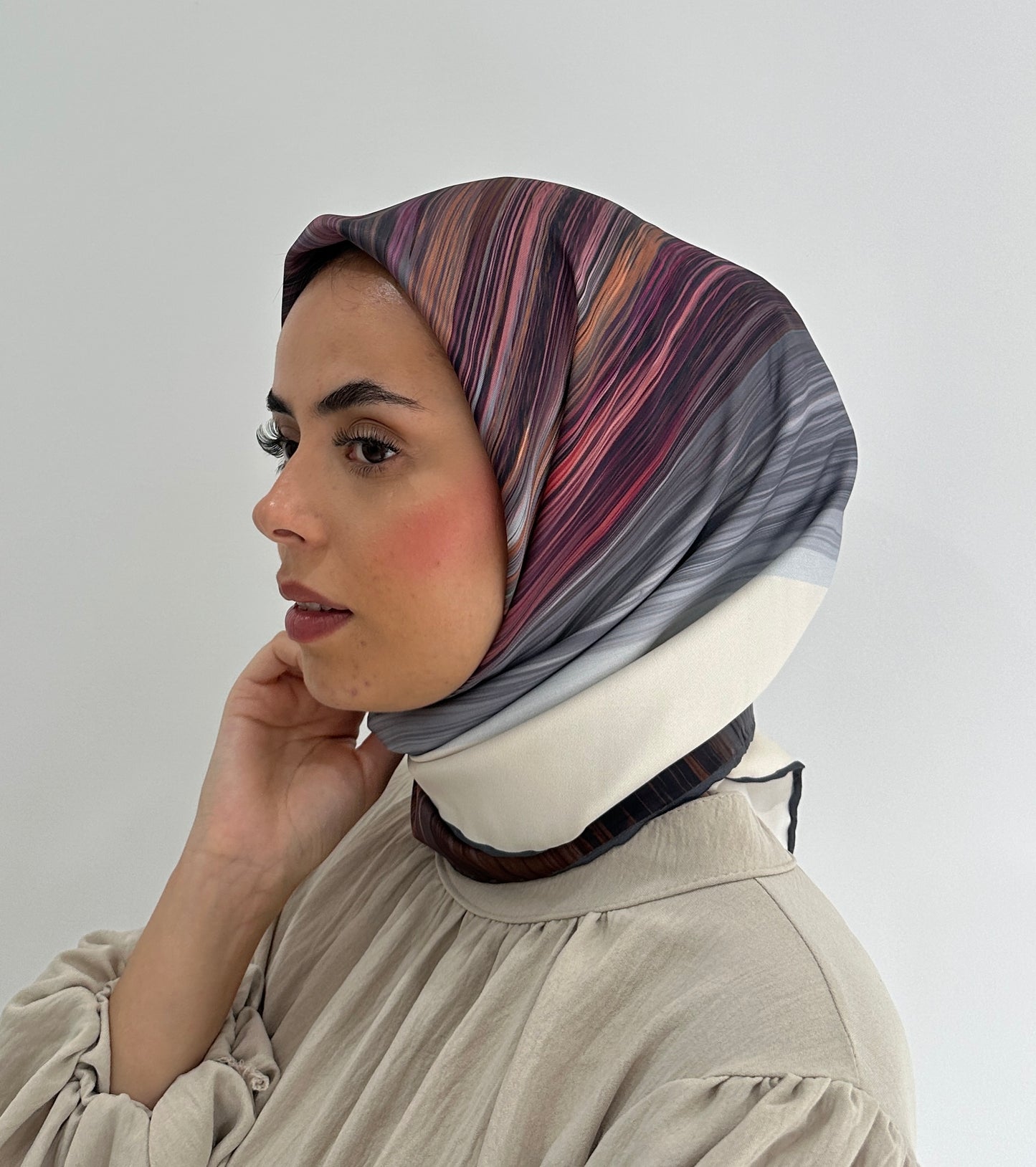 Patterned Sqaure Hijab | Claret